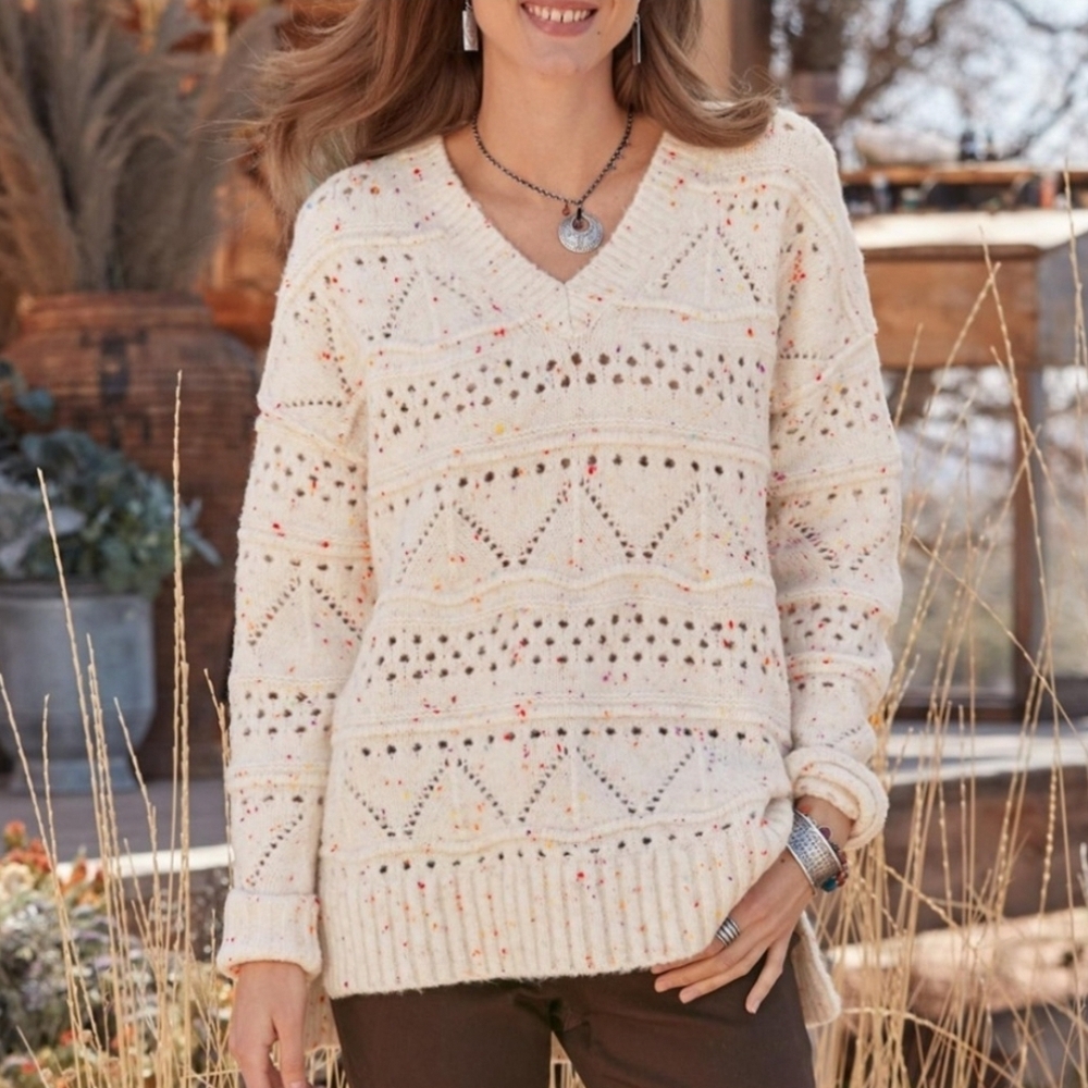 Sundance Cream V-Neck Sweater